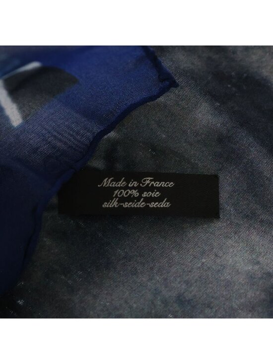 Chrome Hearts Family Framed Silk Scarf All Over Pattern Navy